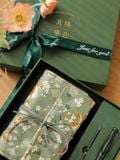  Set Quà Tặng Gấm Hoa (Sổ + Bút Máy Gỗ Đàn Hương) 