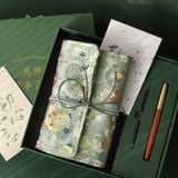  Set Quà Tặng Gấm Hoa (Sổ + Bút Máy Gỗ Đàn Hương) 