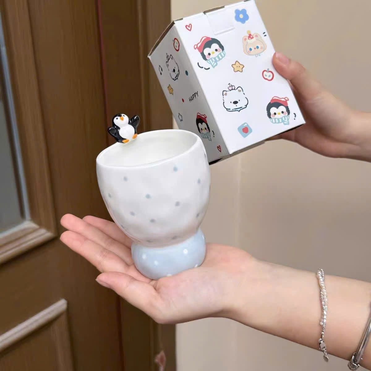  Ly Gốm Chim Cánh Cụt 