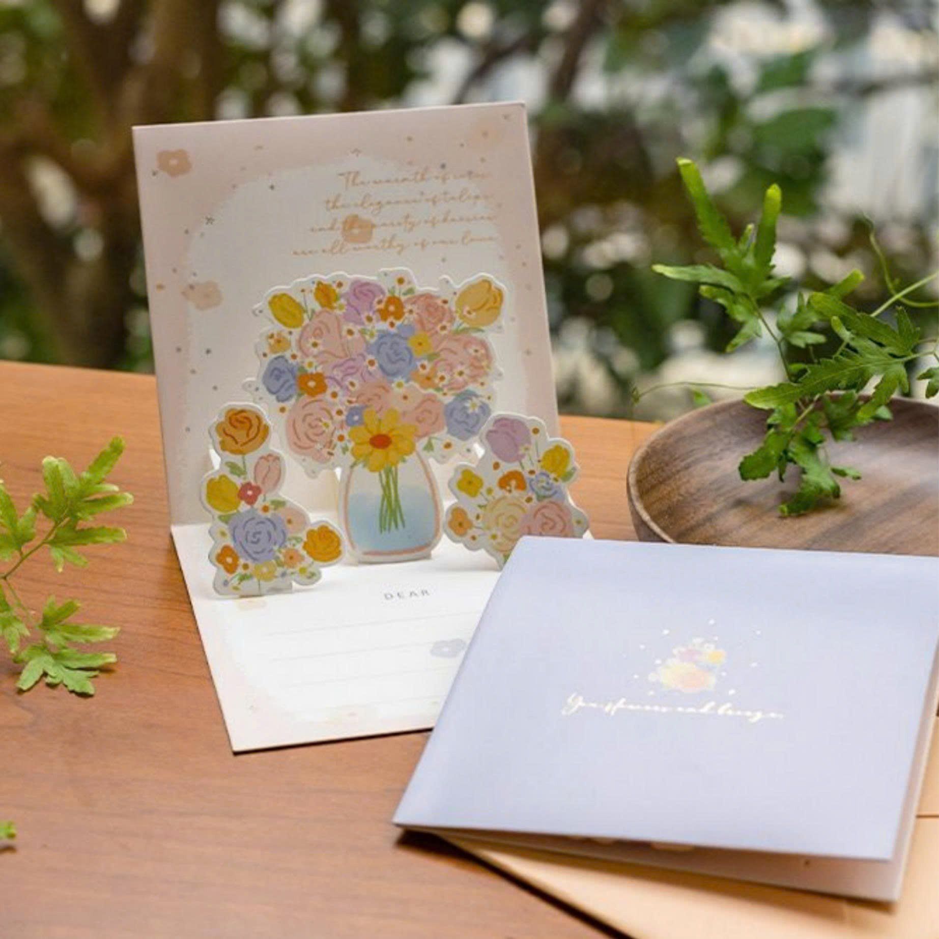  Thiệp Hoa Pop-Up - Vuông 