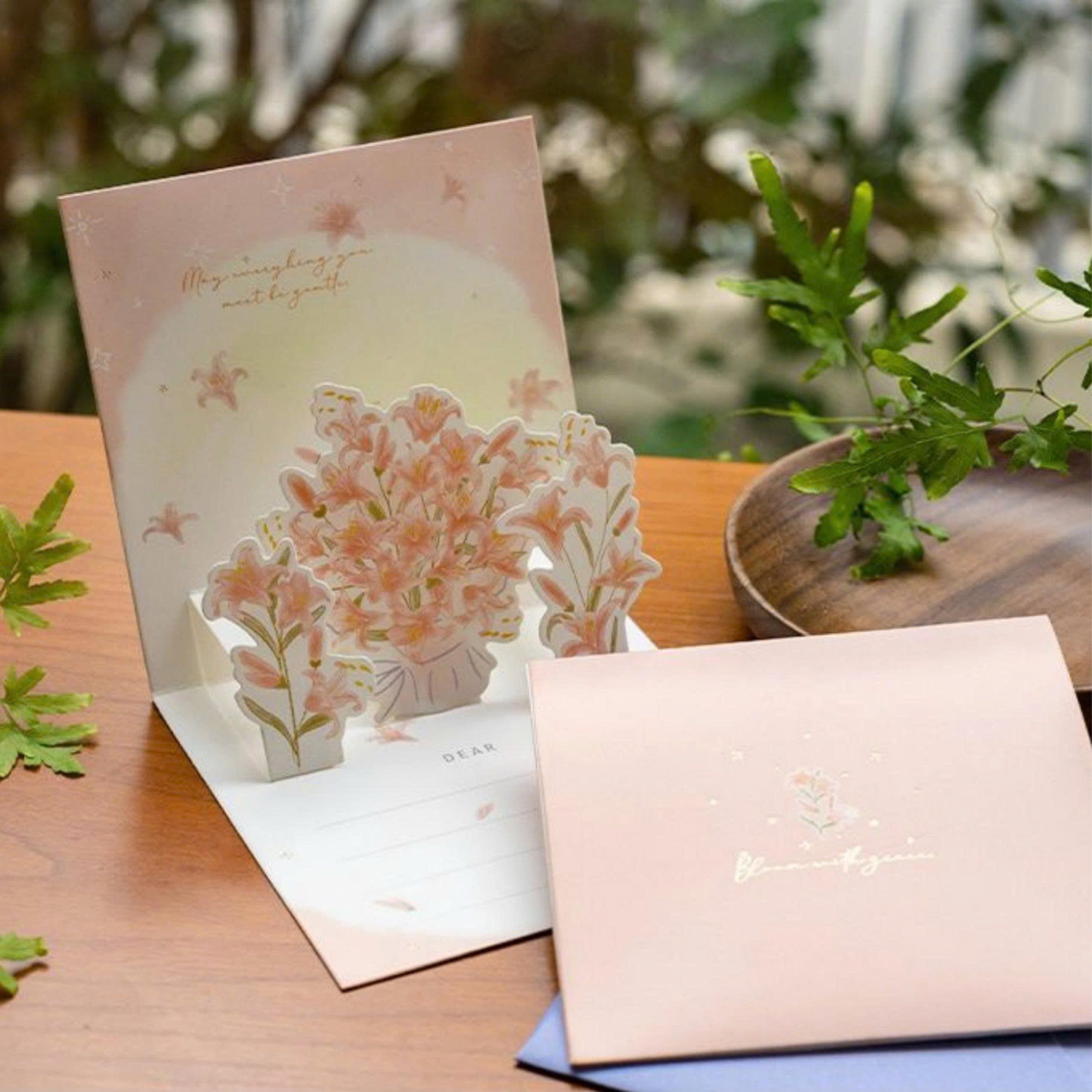  Thiệp Hoa Pop-Up - Vuông 