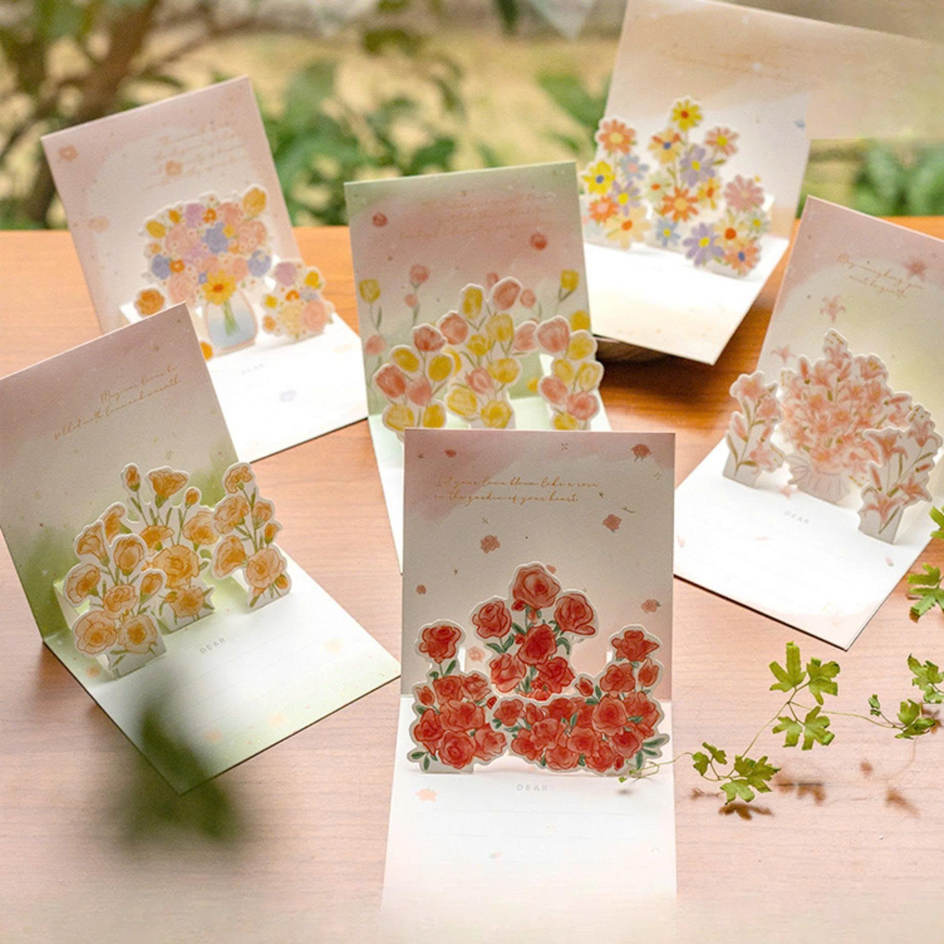  Thiệp Hoa Pop-Up - Vuông 