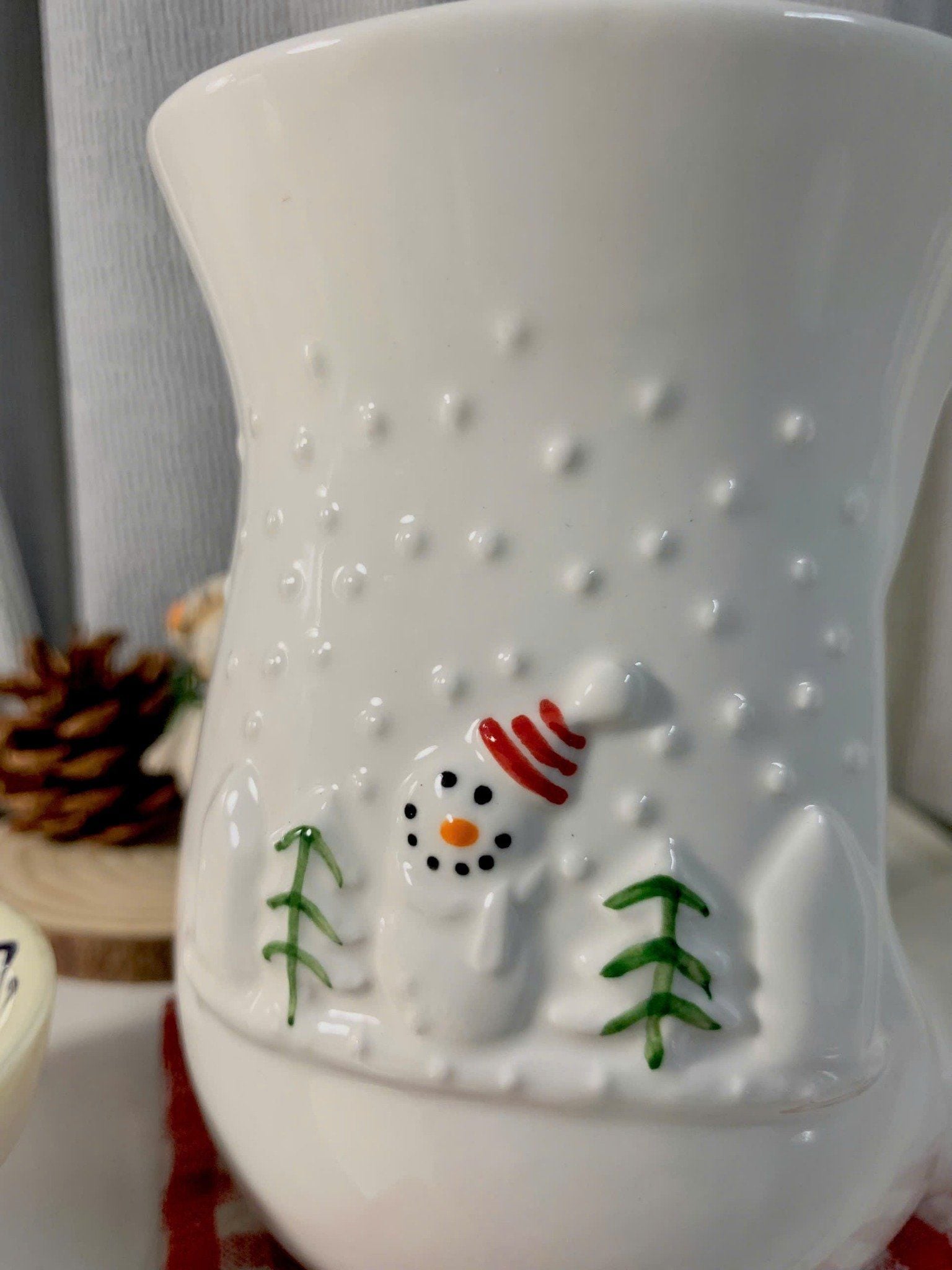  Cốc Gốm Trắng Bụng Bự - Người Tuyết, Cây Thông 