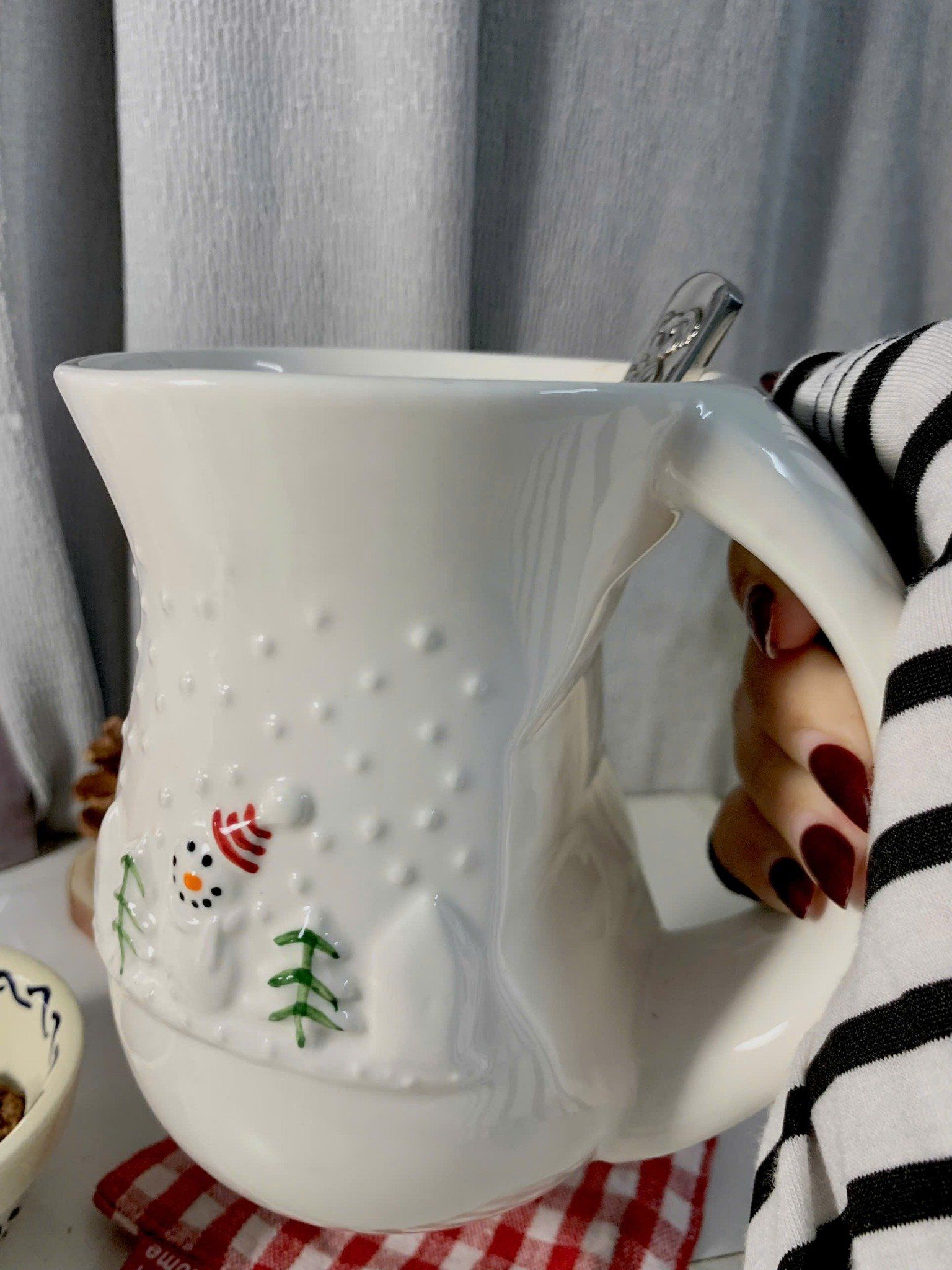  Cốc Gốm Trắng Bụng Bự - Người Tuyết, Cây Thông 