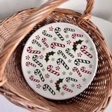  Đĩa Gốm Kẹo Gậy Giáng Sinh 