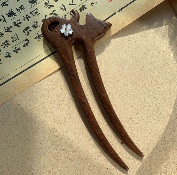  Trâm Cài Tóc Mèo Gỗ Đàn Hương 