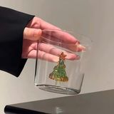  Cốc Thủy Tinh Cây Thông Hồng / Xanh Lá 