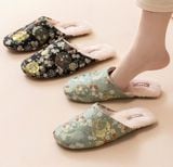  Dép Gấm Thêu Mây Hoa 