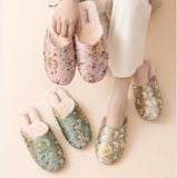  Dép Gấm Thêu Mây Hoa 