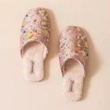  Dép Gấm Thêu Mây Hoa 