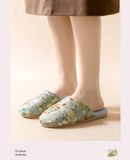  Dép Bông Gấm Hoa Giữ Ấm 