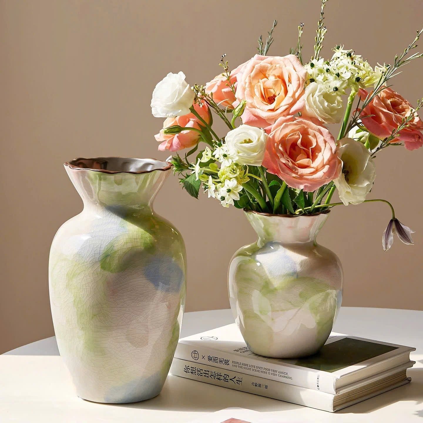  Bình Hoa Gốm Kiểu Pháp Cổ Điển 