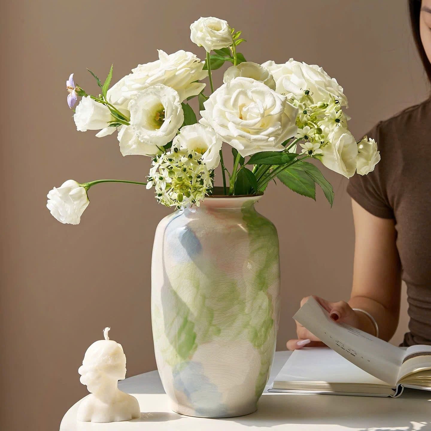  Bình Hoa Gốm Kiểu Pháp Cổ Điển 