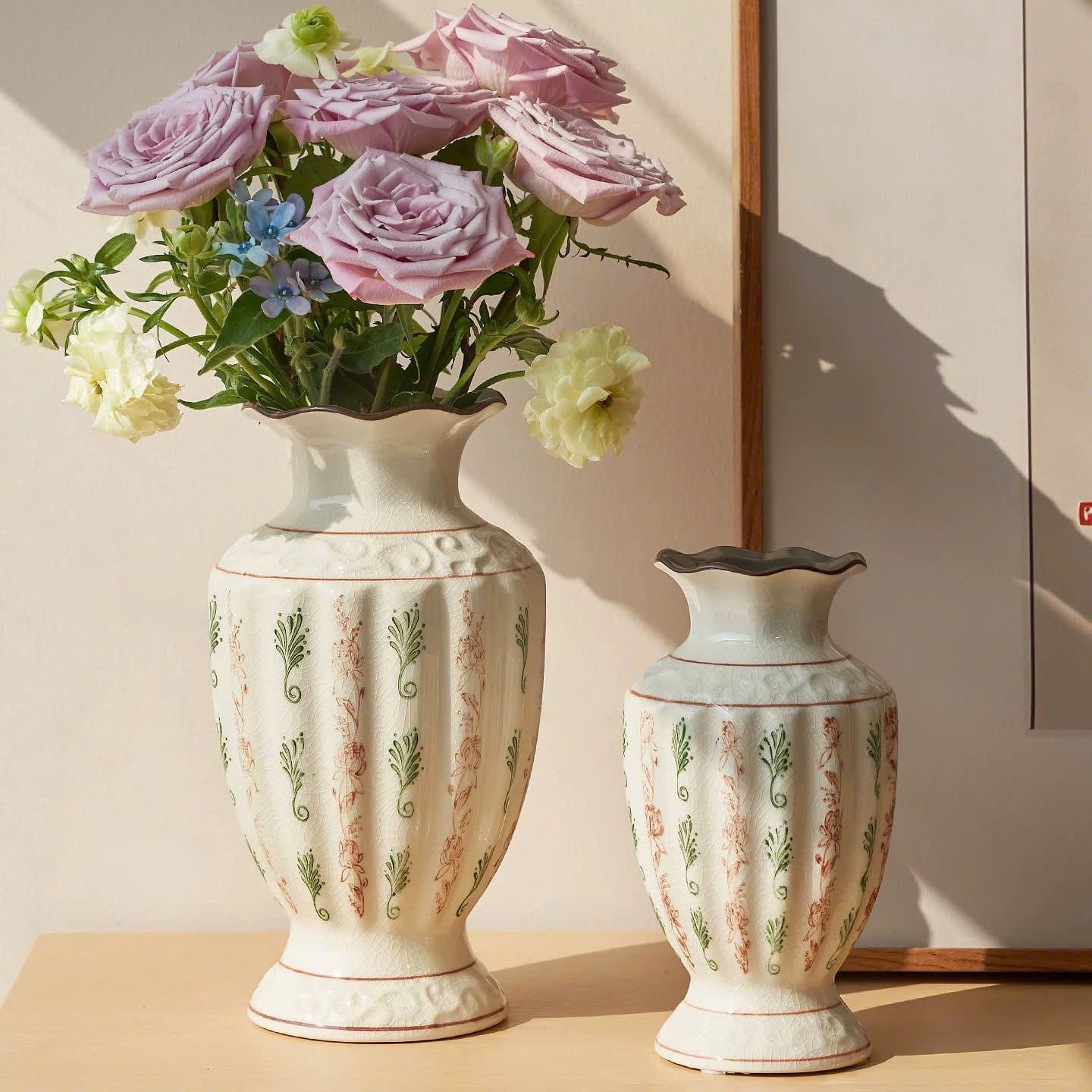  Bình Hoa Sứ Hoạ Tiết Hoa Lá 