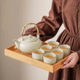  Bộ Ấm Trà Men Ngà Thanh Nhã (Kèm Khay) 