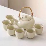  Bộ Ấm Trà Men Ngà Thanh Nhã (Kèm Khay) 