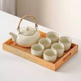  Bộ Ấm Trà Men Ngà Thanh Nhã (Kèm Khay) 