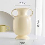  Bình Gốm Trắng Kem Hai Quai 