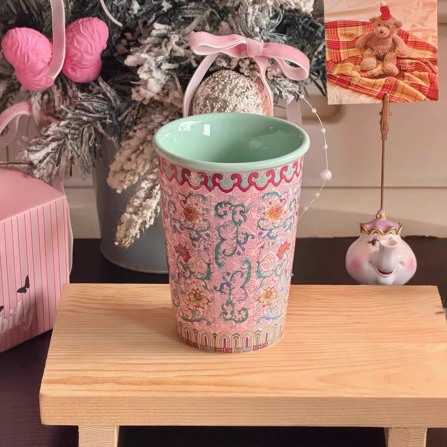  Cốc Hoa Men Ngọc Hồng 