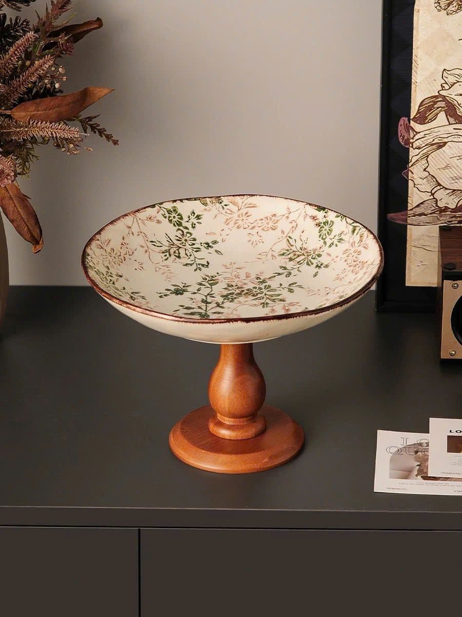  Đĩa Lộc Hoa Nhã Ý Đế Gỗ 