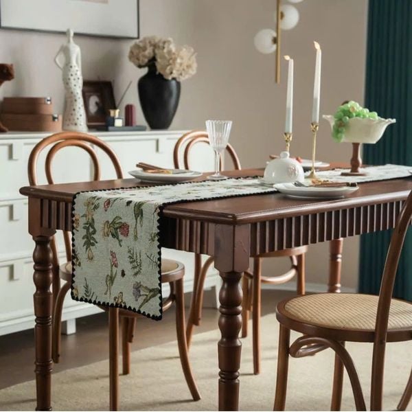  Khăn Trải Bàn Runner Botanical Vintage 