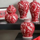  Bình Hoa Gốm Men Lam Trắng 