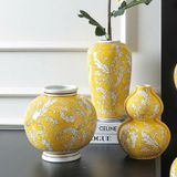  Bình Hoa Gốm Men Lam Trắng 