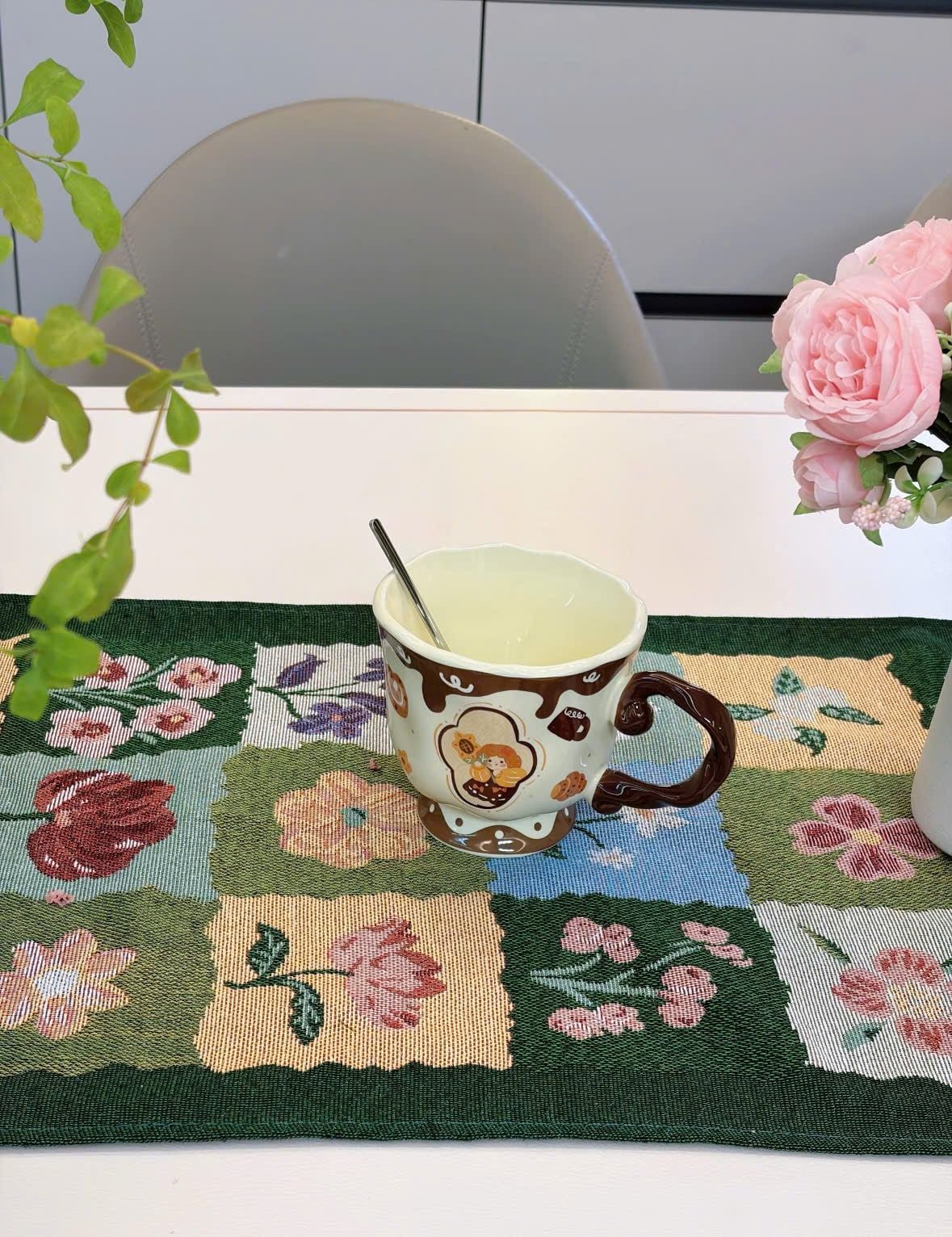  Khăn Trải Bàn Runner Retro Flower 