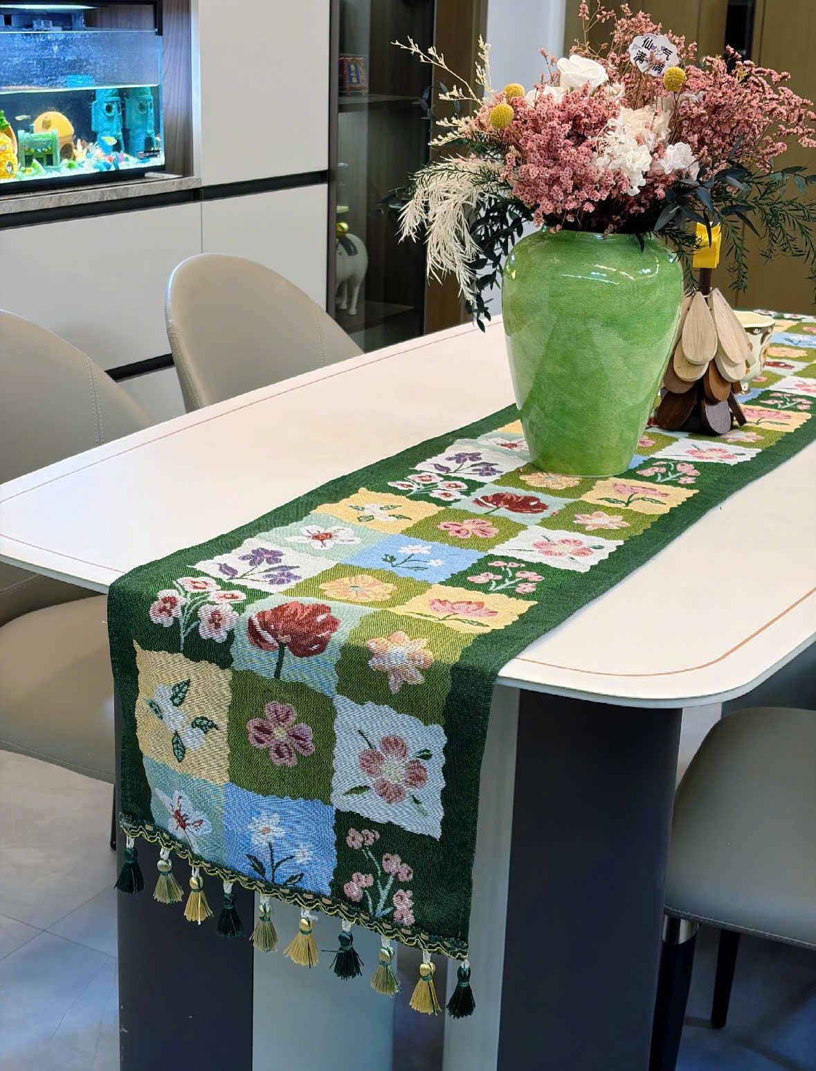  Khăn Trải Bàn Runner Retro Flower 