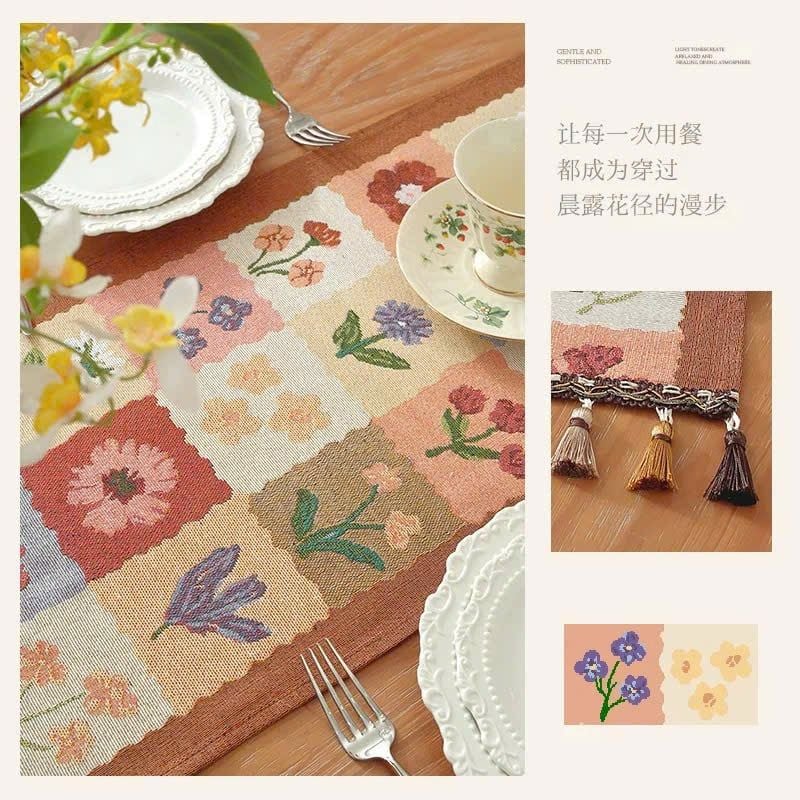  Khăn Trải Bàn Runner Retro Flower 