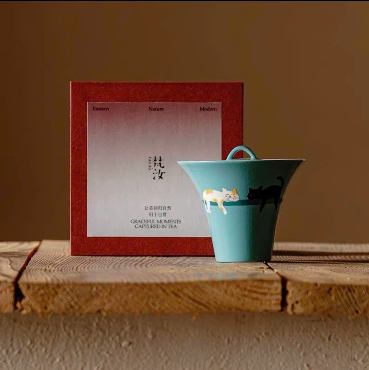  Bộ Chén Gaiwan Mèo Dạo Trên Mây 