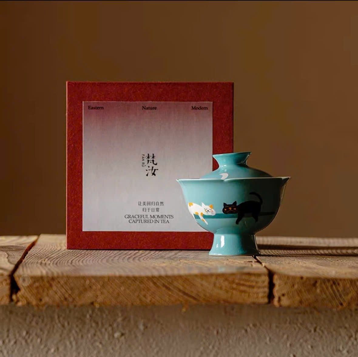  Bộ Chén Gaiwan Mèo Dạo Trên Mây 