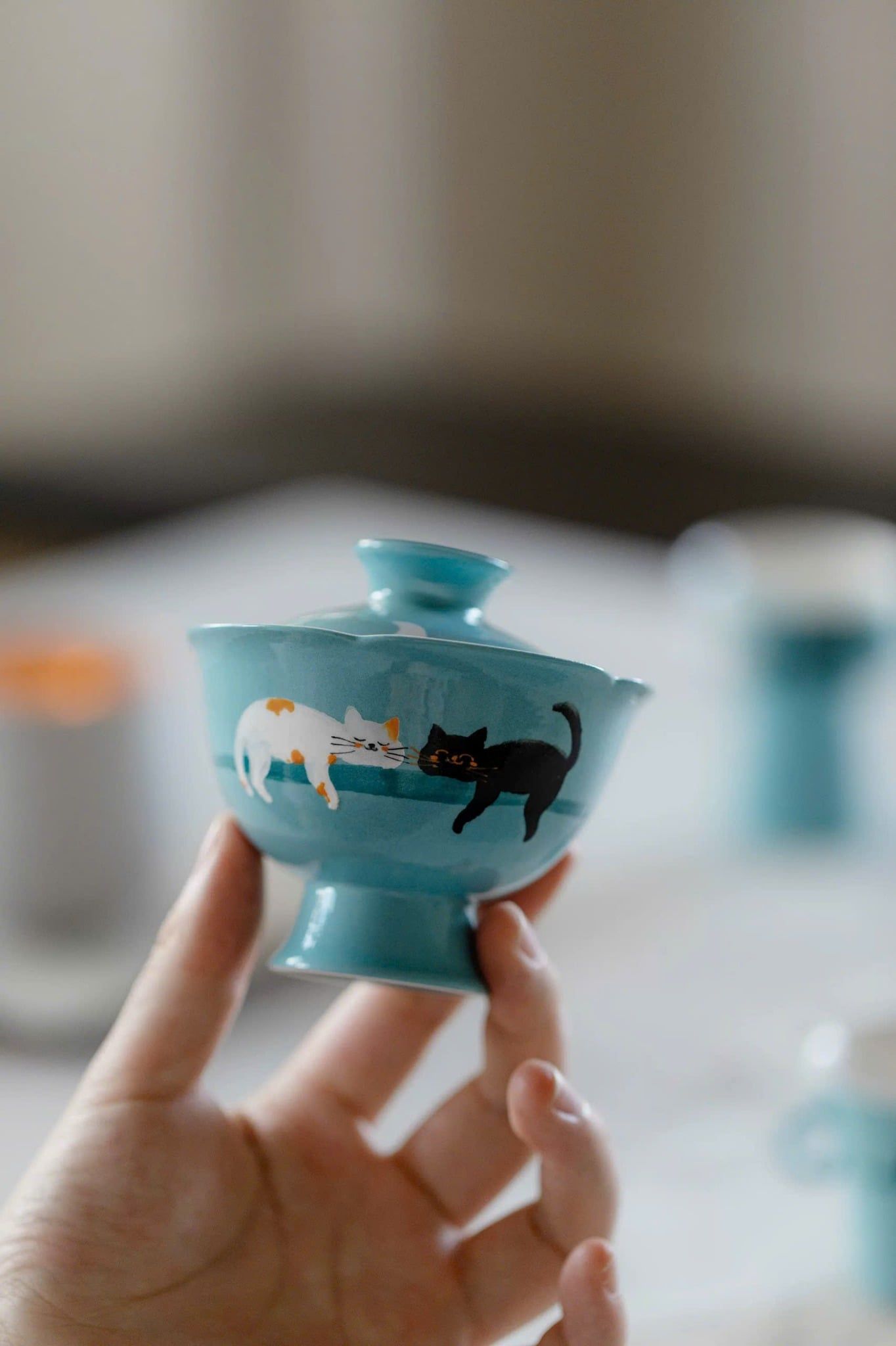  Bộ Chén Gaiwan Mèo Dạo Trên Mây 