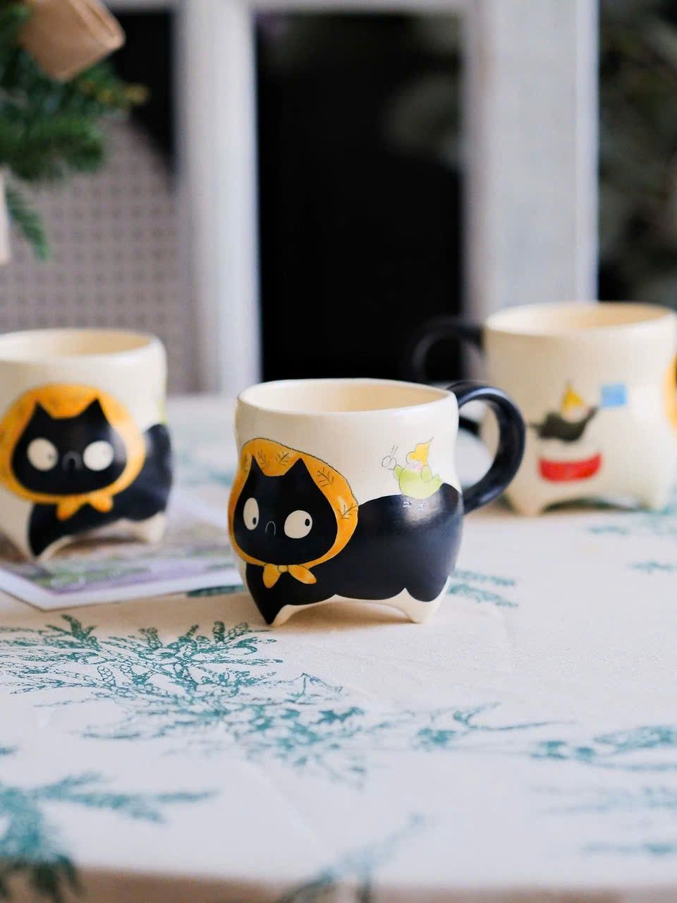  [ORDER] Cốc Gốm Mèo Ba Chân 