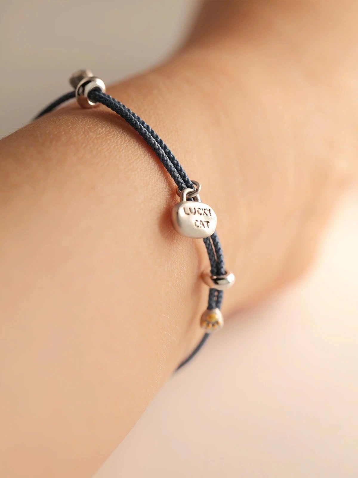  Vòng Tay Lucky Cat Silver 
