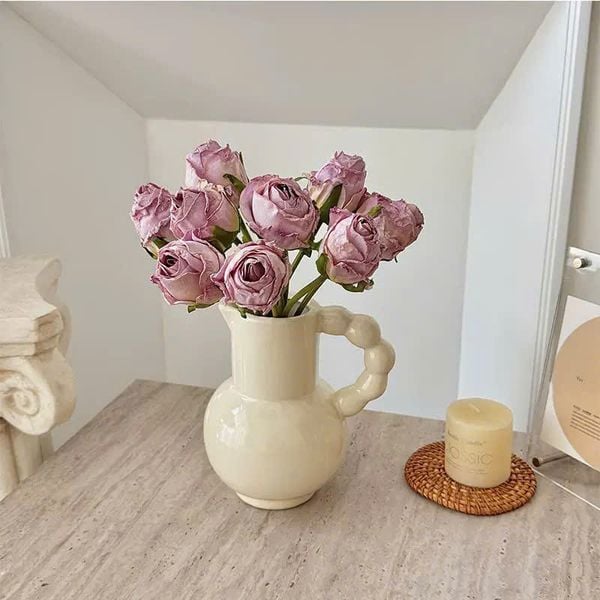  Bình Hoa Gốm Tay Cầm Kiểu Pháp 