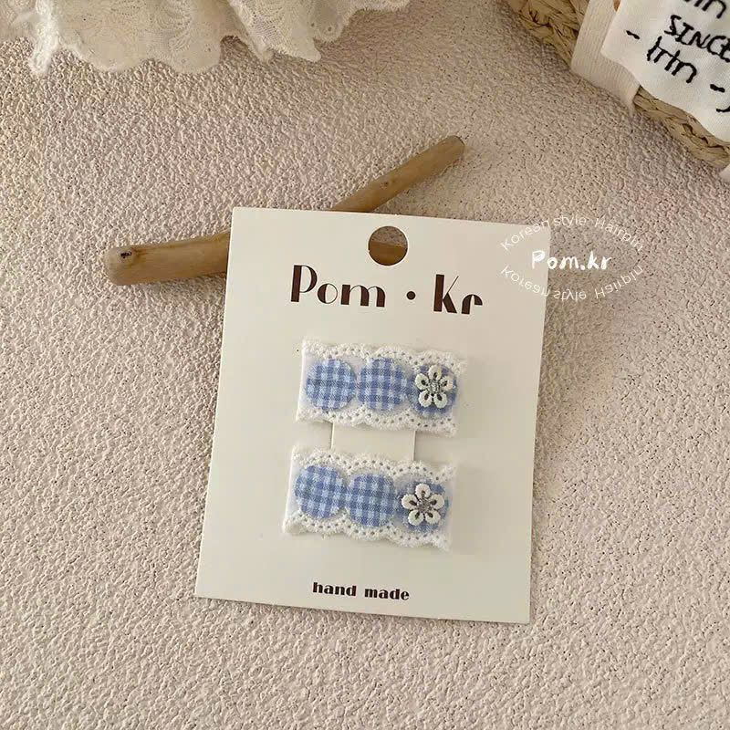  Kẹp Tóc Caro Xanh 