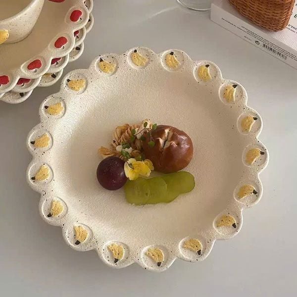  Bát, Đĩa Gốm Táo Chuối 