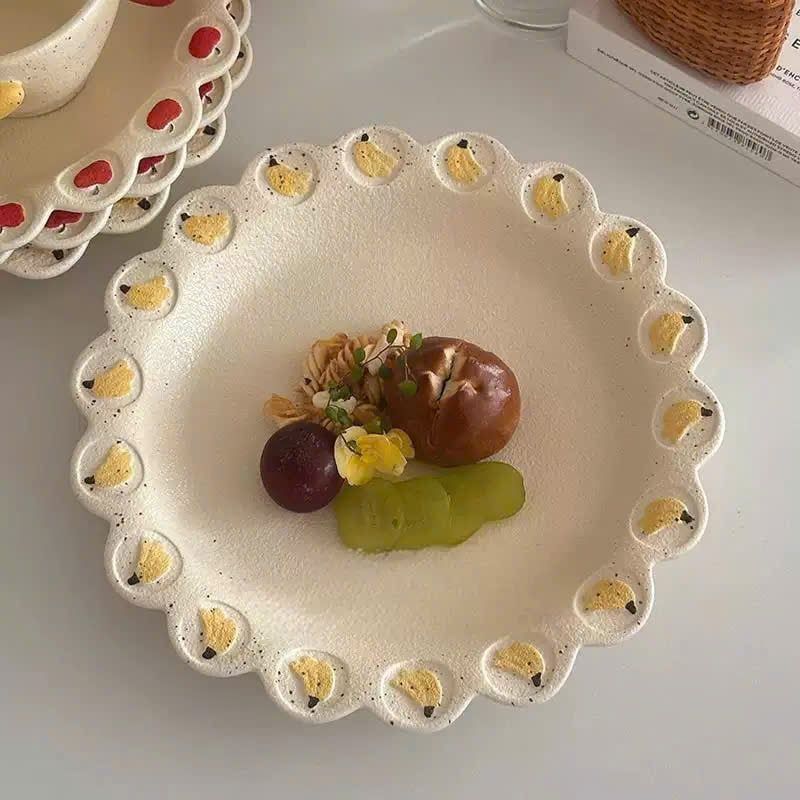  Bát, Đĩa Gốm Táo Chuối 