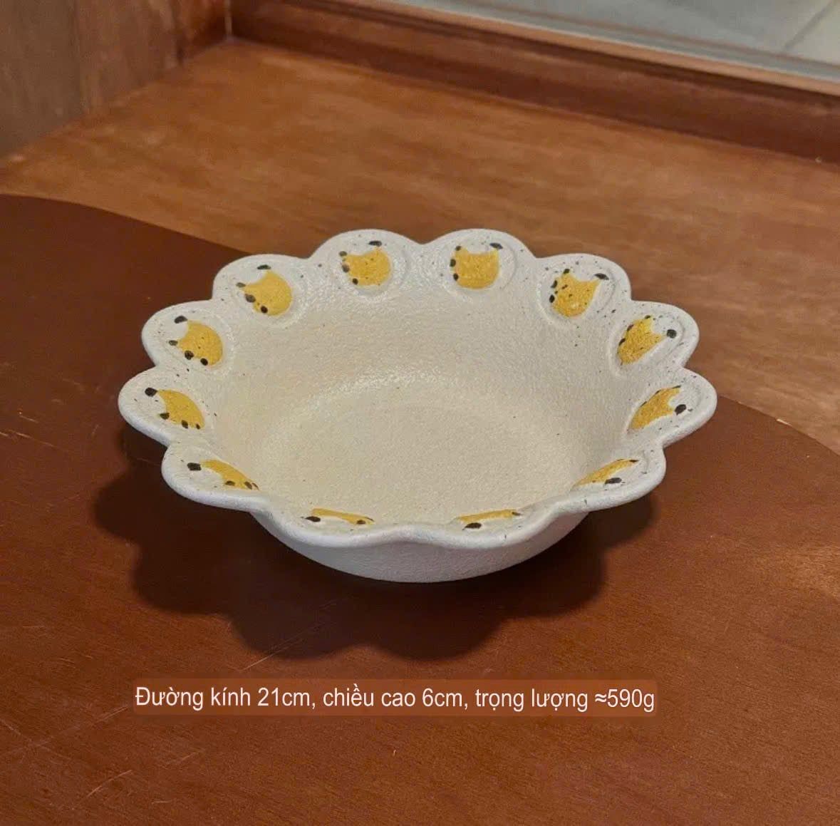  Bát, Đĩa Gốm Táo Chuối 