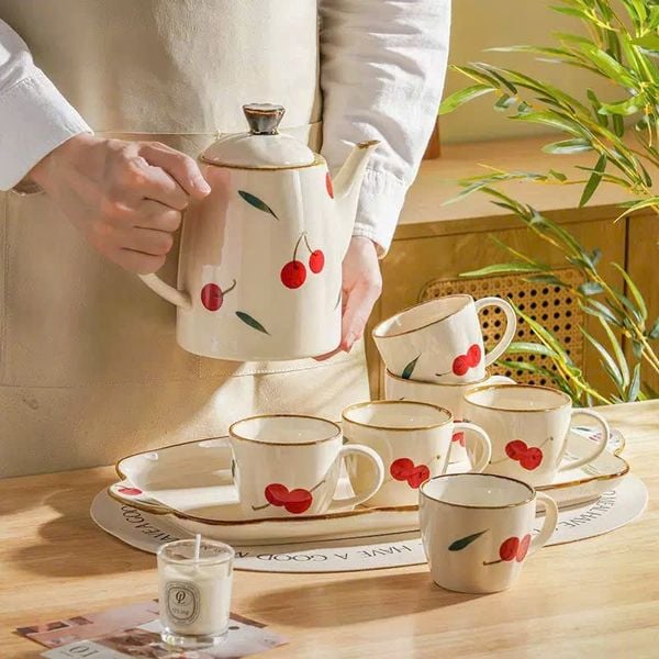  Bộ Ấm Trà Cherry Retro 