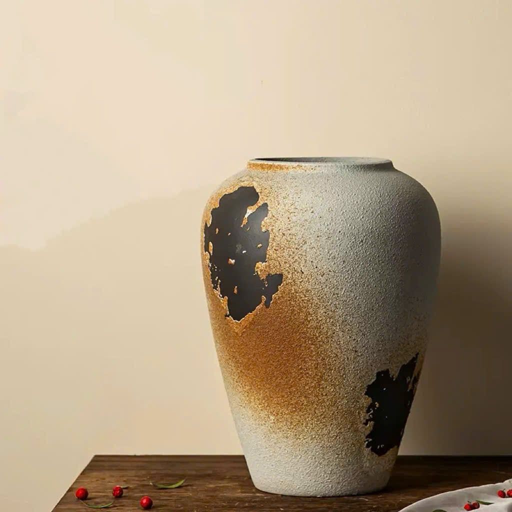  Bình Hoa Gốm Tro Đồng 