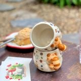  [ORDER] Cốc Gốm Mèo Ôm Hoa 