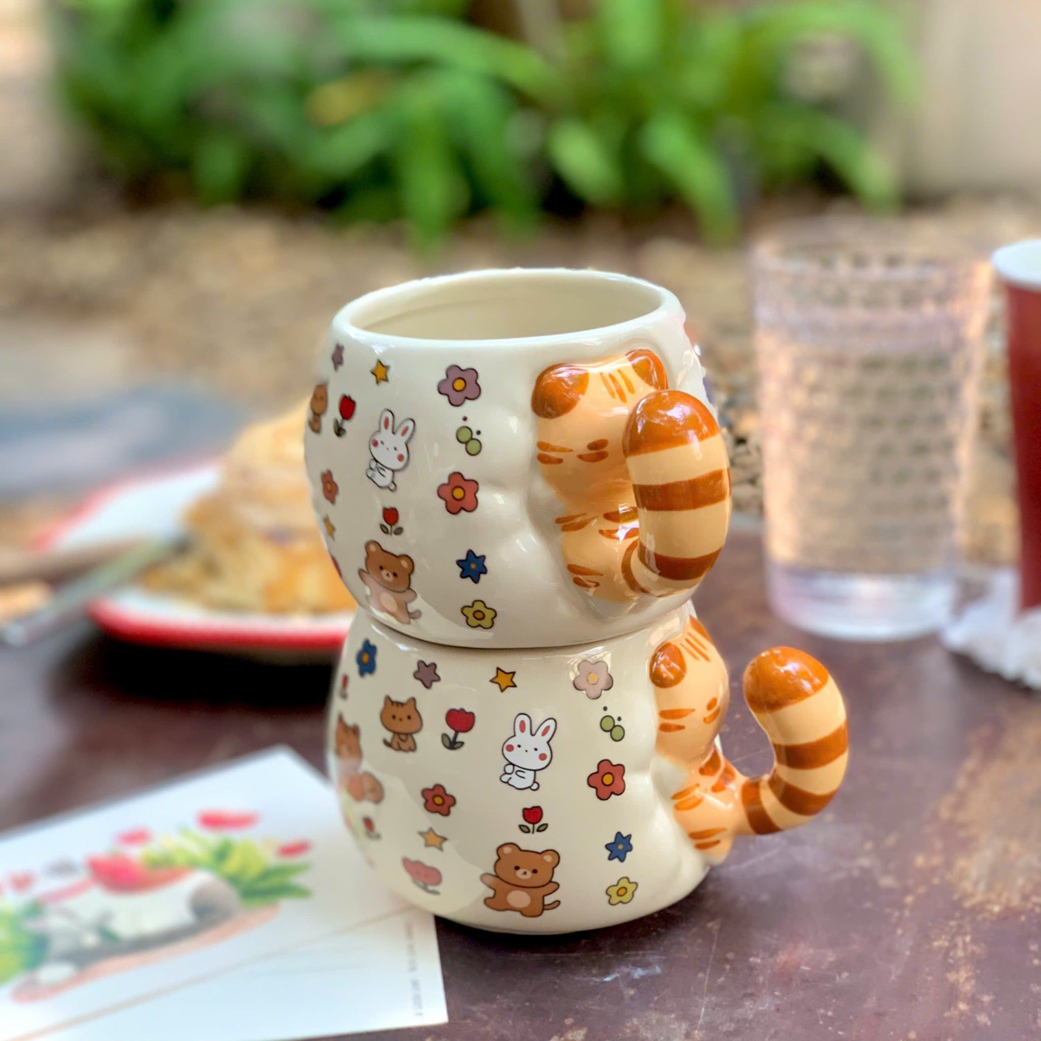  [ORDER] Cốc Gốm Mèo Ôm Hoa 