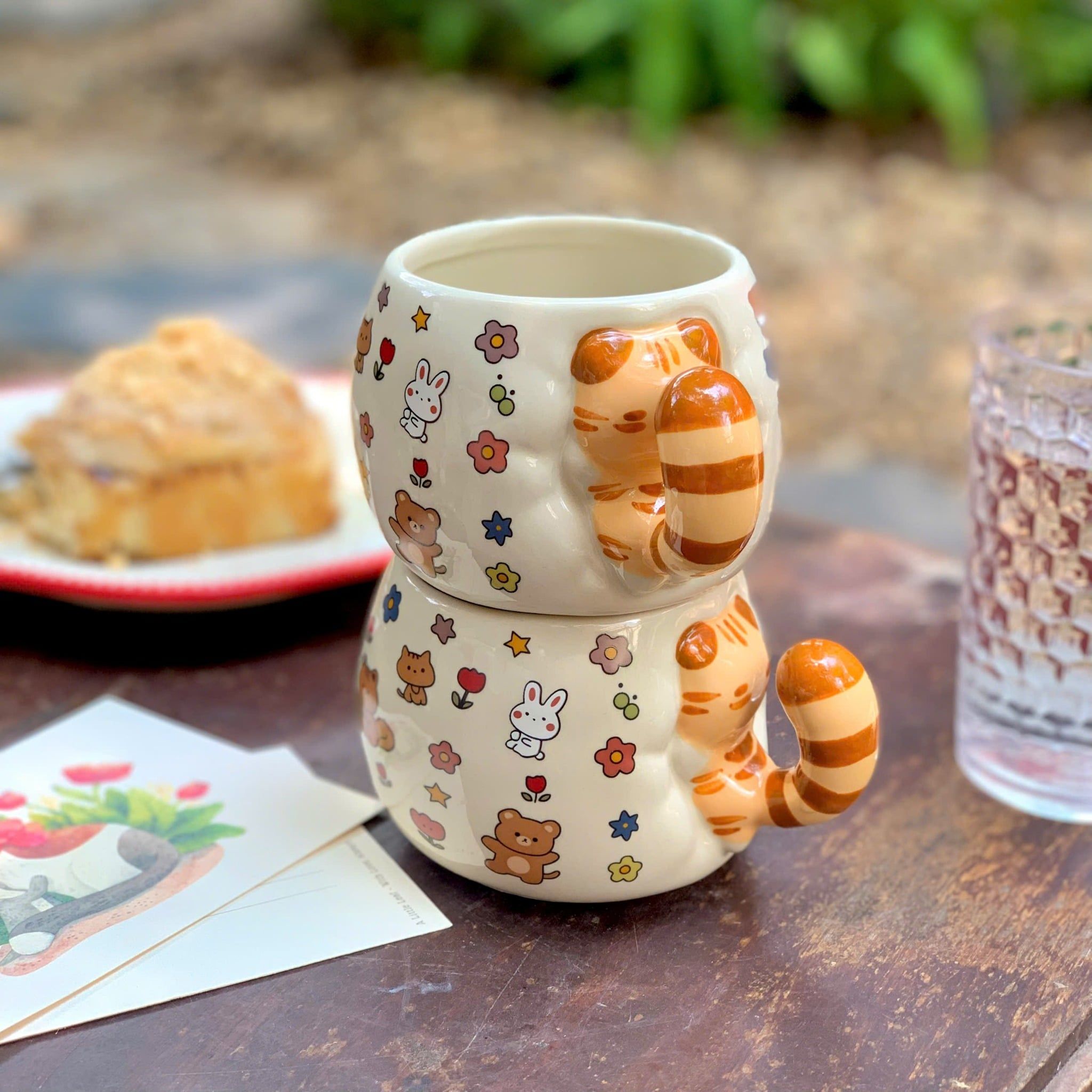  [ORDER] Cốc Gốm Mèo Ôm Hoa 