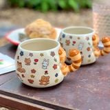  [ORDER] Cốc Gốm Mèo Ôm Hoa 