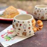  [ORDER] Cốc Gốm Mèo Ôm Hoa 