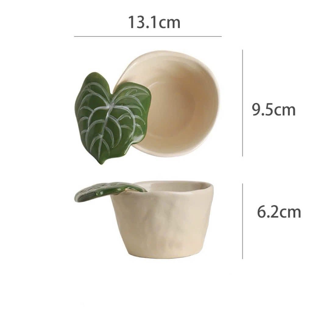  Cốc Gốm Tropical Leaf 