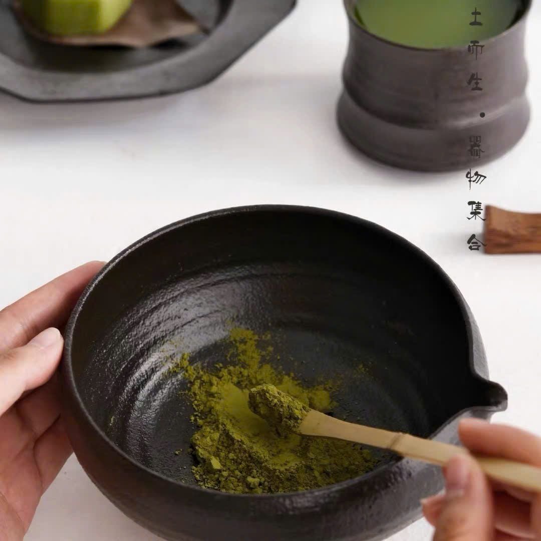  Bát Chawan Gốm Đen Wabi-sabi 