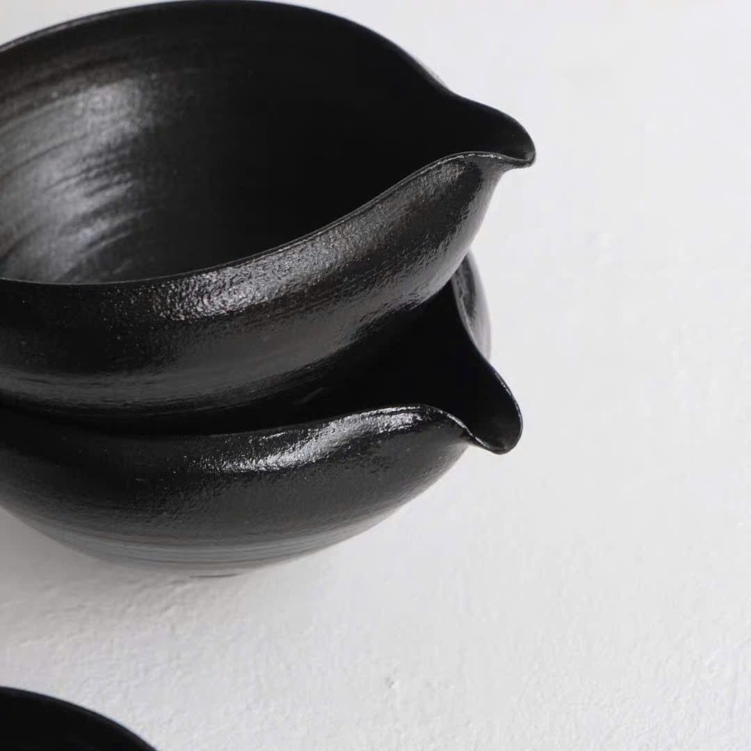  Bát Chawan Gốm Đen Wabi-sabi 